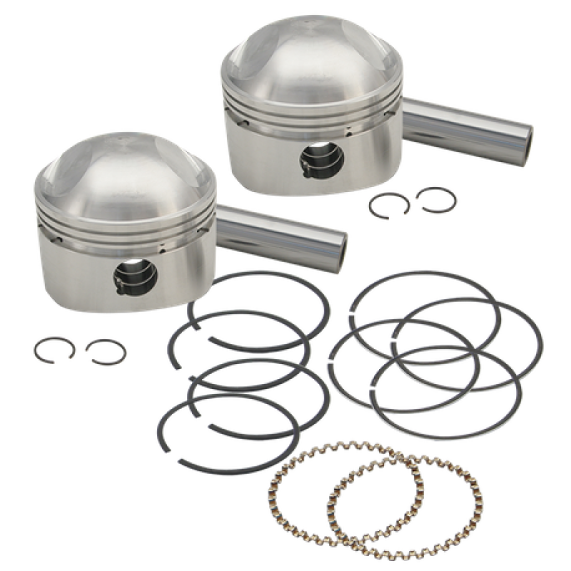 S&S Cycle 36-84 BT 3-7/16in x Up To 4-3/4in Stroke HC Piston Set - Standard S&S Cycle Piston Sets - Powersports  AXOPROS