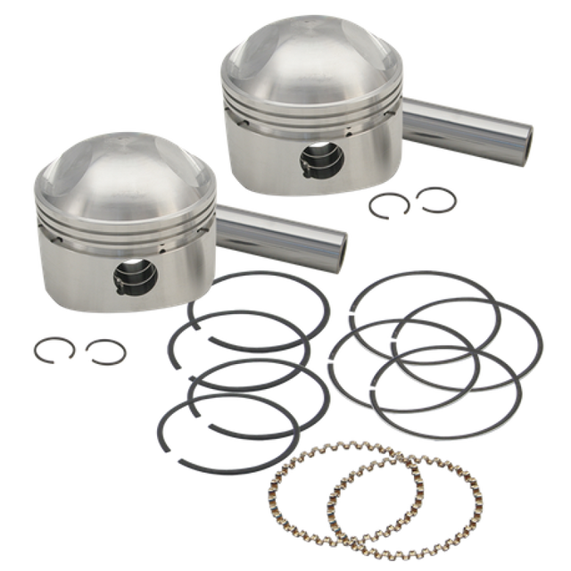 S&S Cycle 36-84 BT 3-7/16in x Up To 4-3/4in Stroke HC Piston Set - Standard S&S Cycle Piston Sets - Powersports  AXOPROS