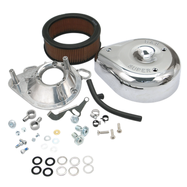 S&S Cycle 93-99 BT/91-03 Sportster Models Teardrop Air Cleaner Kit for S&S Super E/G Carb S&S Cycle Air Intake Components  AXOPROS