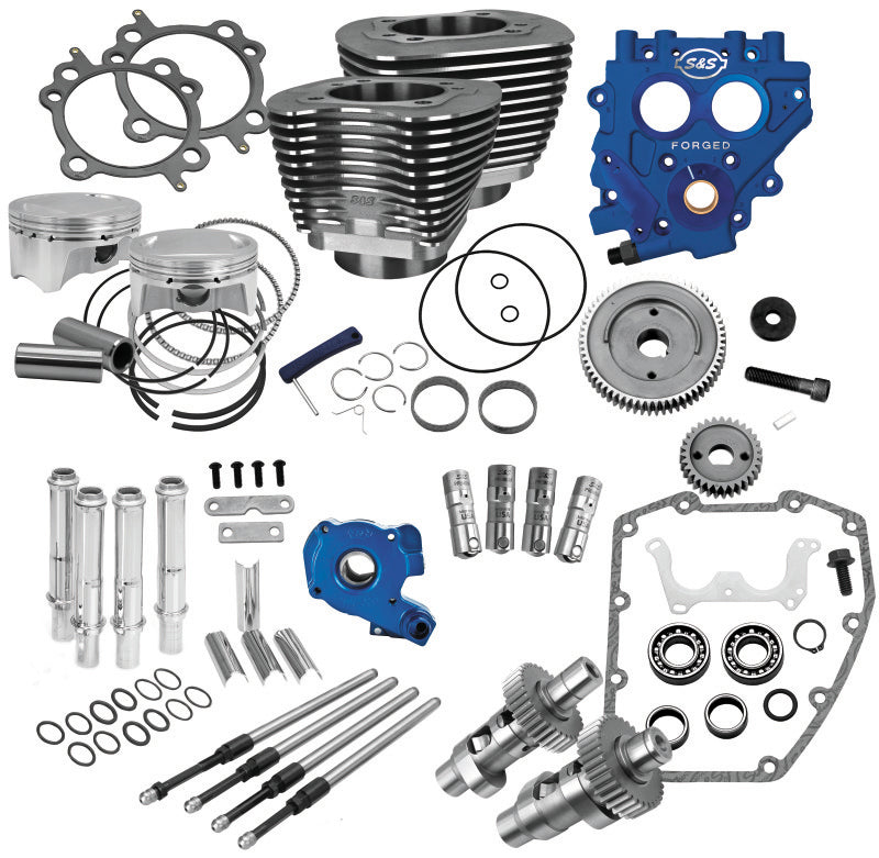 S&S Cycle 99-06 BT 4in Bore Power Pack - Wrinkle Black S&S Cycle Piston Sets - Powersports  AXOPROS