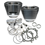 S&S Cycle 99-06 BT 97in Big Bore Cylinder Kit - Wrinkle Black S&S Cycle Piston Sets - Powersports  AXOPROS