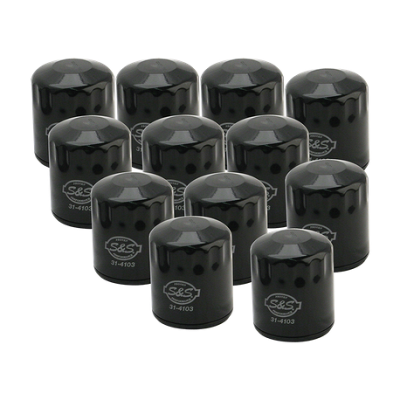 S&S Cycle 99-18 BT/2017+ M8/X-Wedge Black Oil Filter - 12 Pack S&S Cycle Oil Filters  AXOPROS
