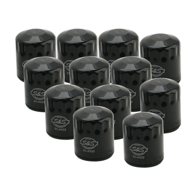 S&S Cycle 99-18 BT/2017+ M8/X-Wedge Black Oil Filter - 12 Pack S&S Cycle Oil Filters  AXOPROS
