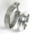 Stainless Bros 3.0in 304SS V-Band Assembly - 2 Flanges/1 Clamp Stainless Bros Flanges  AXOPROS