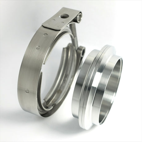 Stainless Bros 3.0in 304SS V-Band Assembly - 2 Flanges/1 Clamp Stainless Bros Flanges  AXOPROS