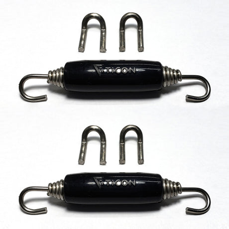 Stainless Bros Spring Tab Kit - 5 Pack SS304 (5 Springs 10 Hooks and 5 Black Silicone Sleeves) Stainless Bros Exhaust Hooks  AXOPROS