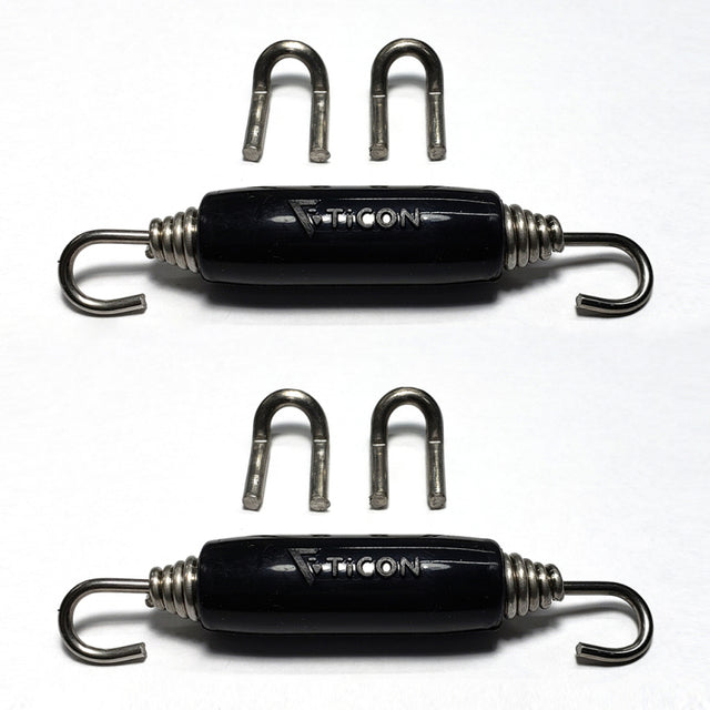 Stainless Bros Spring Tab Kit - 5 Pack SS304 (5 Springs 10 Hooks and 5 Black Silicone Sleeves) Stainless Bros Exhaust Hooks  AXOPROS