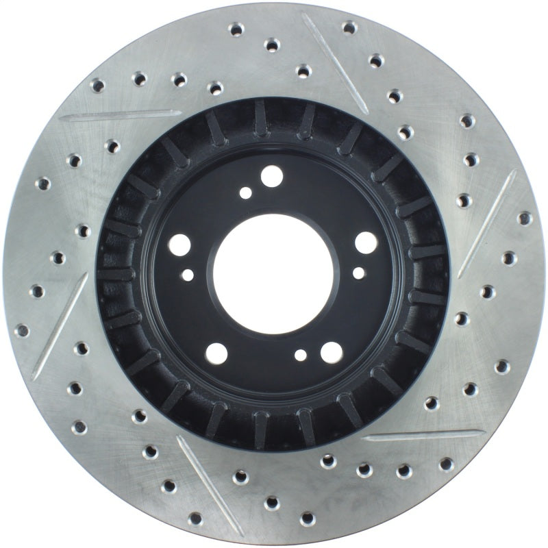 StopTech 00-09 S2000 Slotted & Drilled Right Front Rotor Stoptech Brake Rotors - Slot & Drilled  AXOPROS