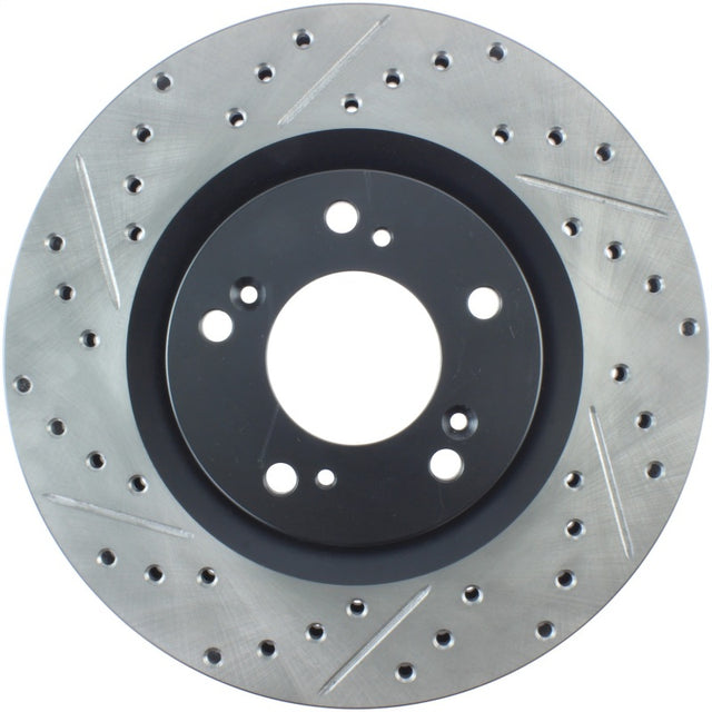 StopTech 00-09 S2000 Slotted & Drilled Right Front Rotor Stoptech Brake Rotors - Slot & Drilled  AXOPROS