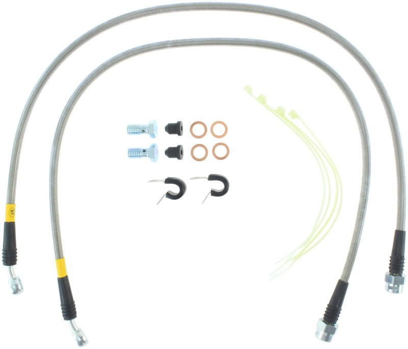 StopTech 02-05 Avalanche / 99-05 Silverado 1500 2WD/4WD Stainless Steel Front Brake Lines Stoptech Brake Line Kits  AXOPROS