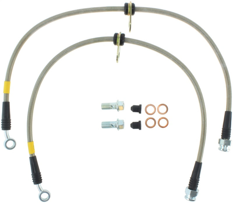 StopTech 02-05 Honda Civic Stainless Steel Front Brake Line Kit Stoptech Brake Line Kits  AXOPROS