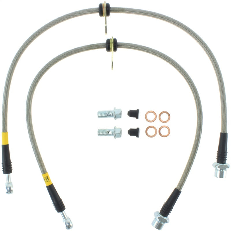 StopTech 02-12 Toyota Camry Coupe/Sedan / 04-08 Solara Rear Stainless Steel Brake Lines Stoptech Brake Line Kits  AXOPROS