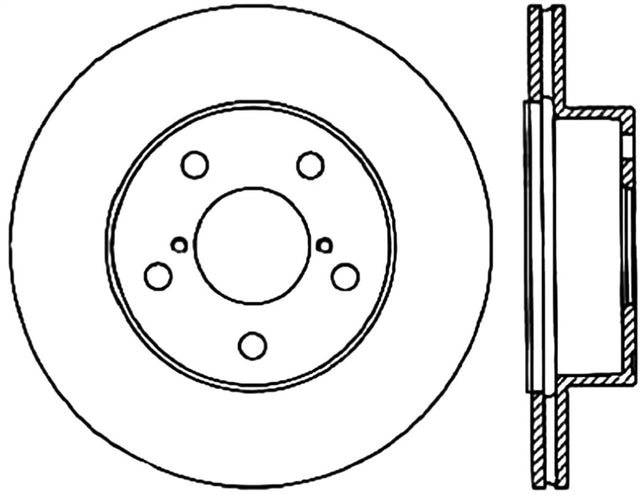 StopTech 05-07 Subaru Impreza WRX/STi Slotted & Drilled Left Rear Rotor Stoptech Brake Rotors - Slot & Drilled  AXOPROS