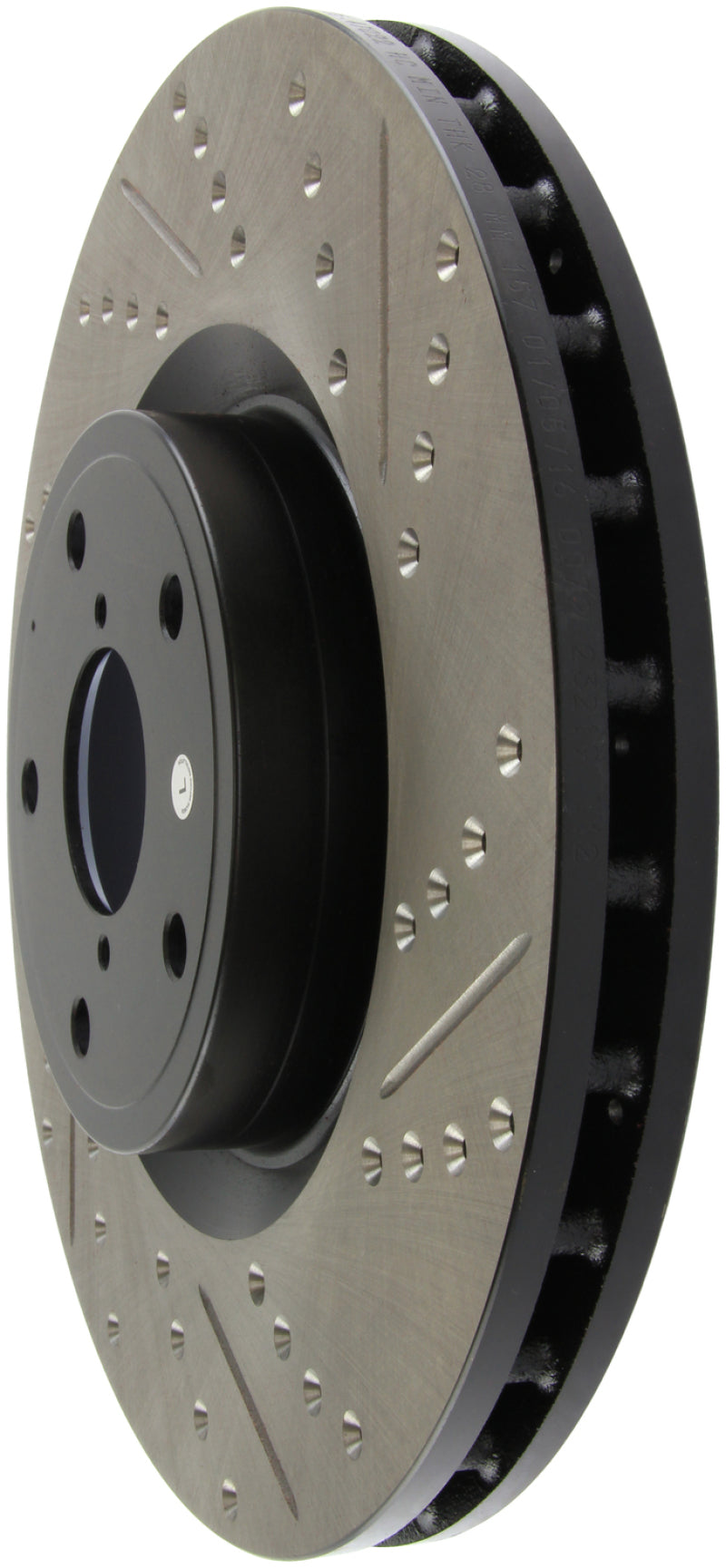 StopTech 05-10 Subaru Impreza WRX/STi Slotted & Drilled Left Front Rotor Stoptech Brake Rotors - Slot & Drilled  AXOPROS