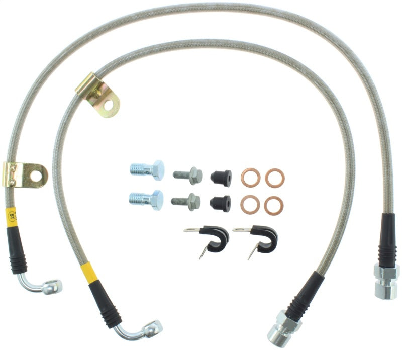 StopTech 05 Chrysler 300C 5.7L V8 w/ Vented Rear Disc Stainless Steel Front Brake Lines Stoptech Brake Line Kits  AXOPROS