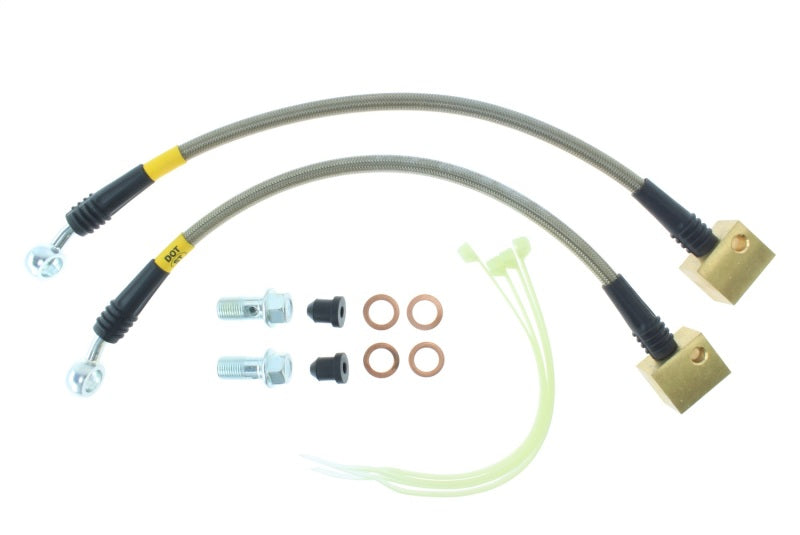 StopTech 06-09 Chevy Trailblazer Stainless Steel Rear Brake Lines Stoptech Brake Line Kits  AXOPROS