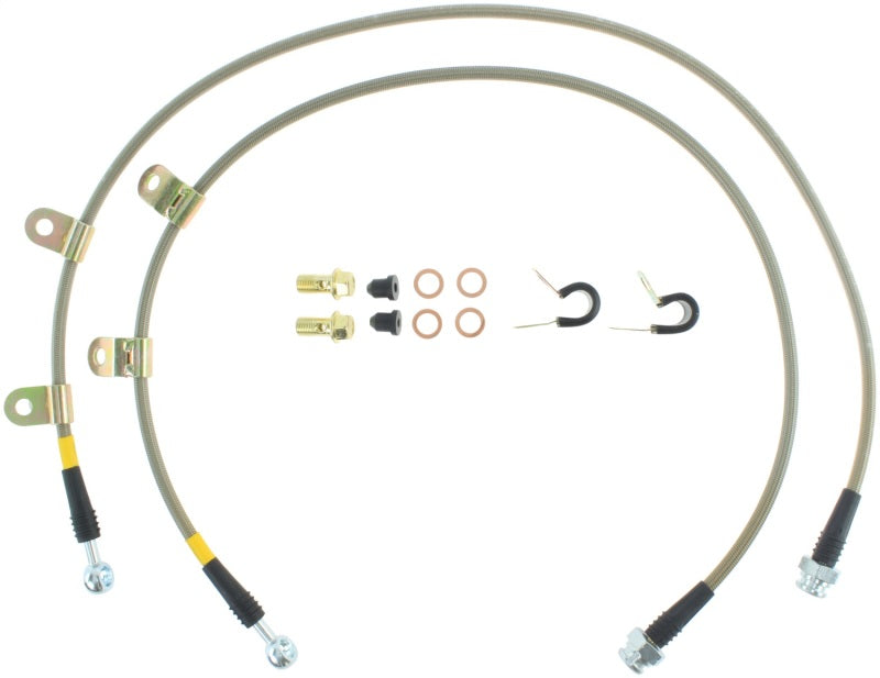 StopTech 07-08 Infiniti G35 / 09 G37 / 09 Nissan 370Z Front Stainless Steel Brake Lines Stoptech Brake Line Kits  AXOPROS