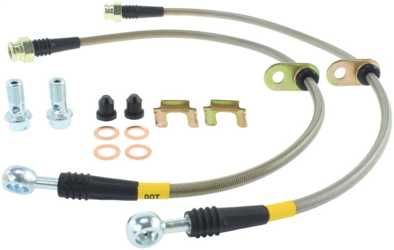 StopTech 08-09 Subaru STi / 13 Subaru BRZ / 13 Scion FR-S Stainless Steel Rear Brake Lines Stoptech Brake Line Kits  AXOPROS