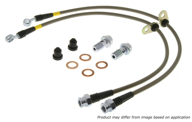 StopTech 08-10 EVO X AWD Stainless Steel Front Brake Lines Stoptech Brake Line Kits  AXOPROS