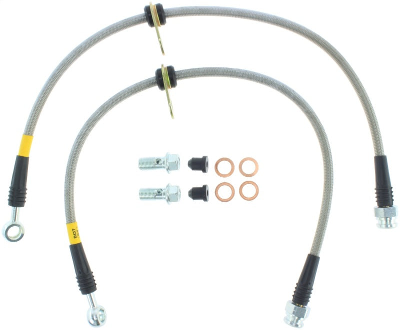 StopTech 08-10 EVO X AWD Stainless Steel Rear Brake Lines Stoptech Brake Line Kits  AXOPROS