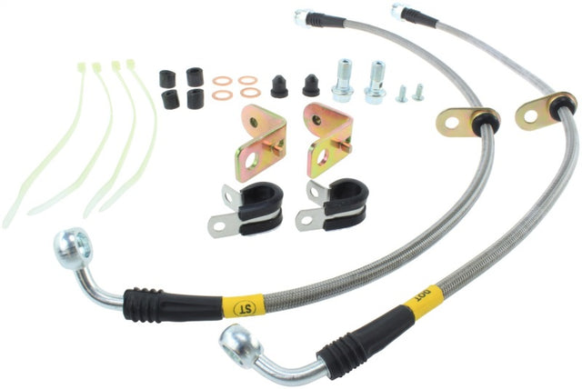 StopTech 11-14 Ford Mustang GT 5.0L V8 Stainless Steel Front Brake Lines Stoptech Brake Line Kits  AXOPROS