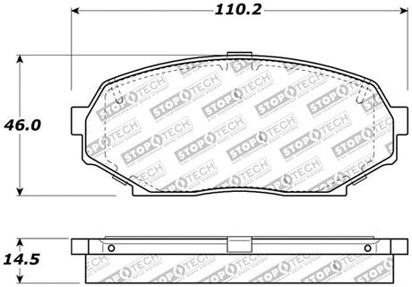 StopTech Performance 90-93 Mazda Miata Front Brake Pads D525 Stoptech Brake Pads - Performance  AXOPROS