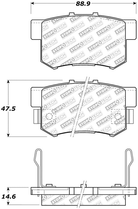 StopTech Street Select Brake Pads - Front/Rear Stoptech Brake Pads - OE  AXOPROS