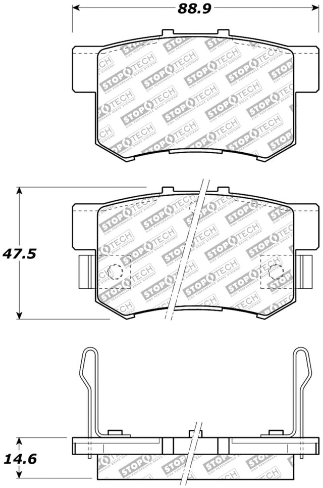 StopTech Street Select Brake Pads - Front/Rear Stoptech Brake Pads - OE  AXOPROS