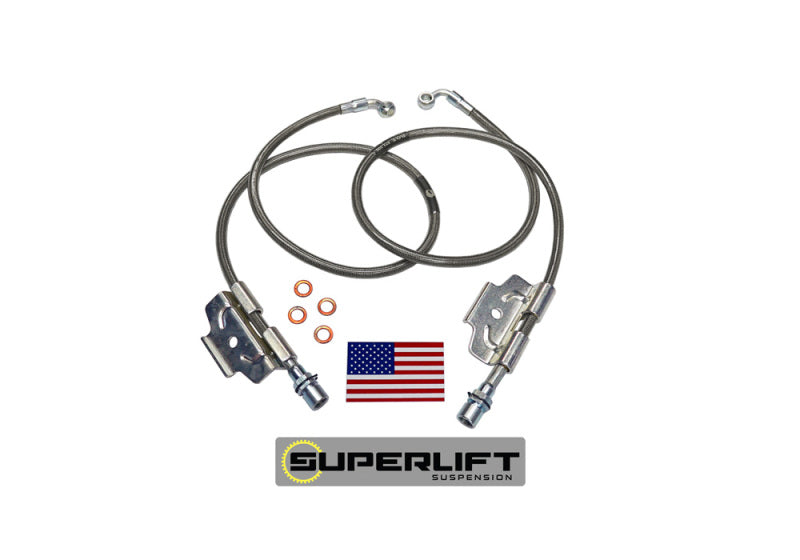 Superlift 03-13 Dodge Ram 2500/3500 w/ 4-6in Lift Kit (Pair) Bullet Proof Brake Hoses Superlift Brake Line Kits  AXOPROS