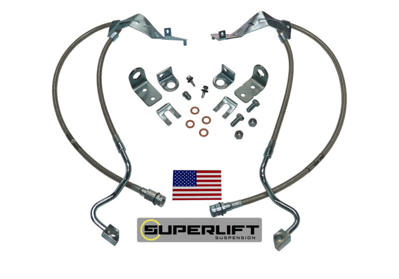 Superlift 05-07 Ford F-250/F-350 w/ 4-8in Lift Kit (Pair) Bullet Proof Brake Hoses Superlift Brake Line Kits  AXOPROS