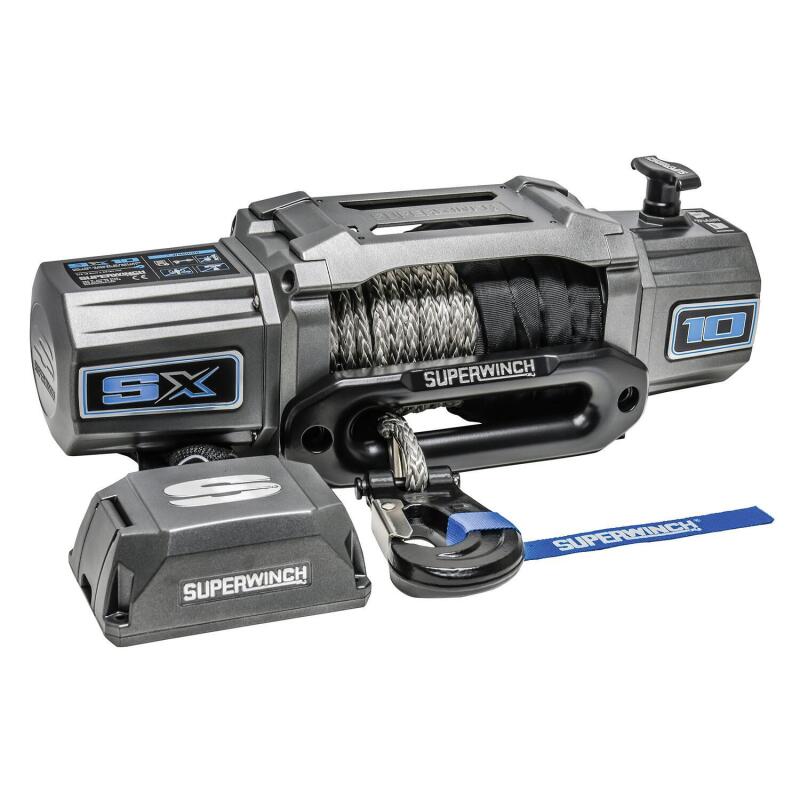 Superwinch 10000 LBS 12V DC 3/8in x 80ft Synthetic Rope SX 10000 Winch Superwinch Winches  AXOPROS
