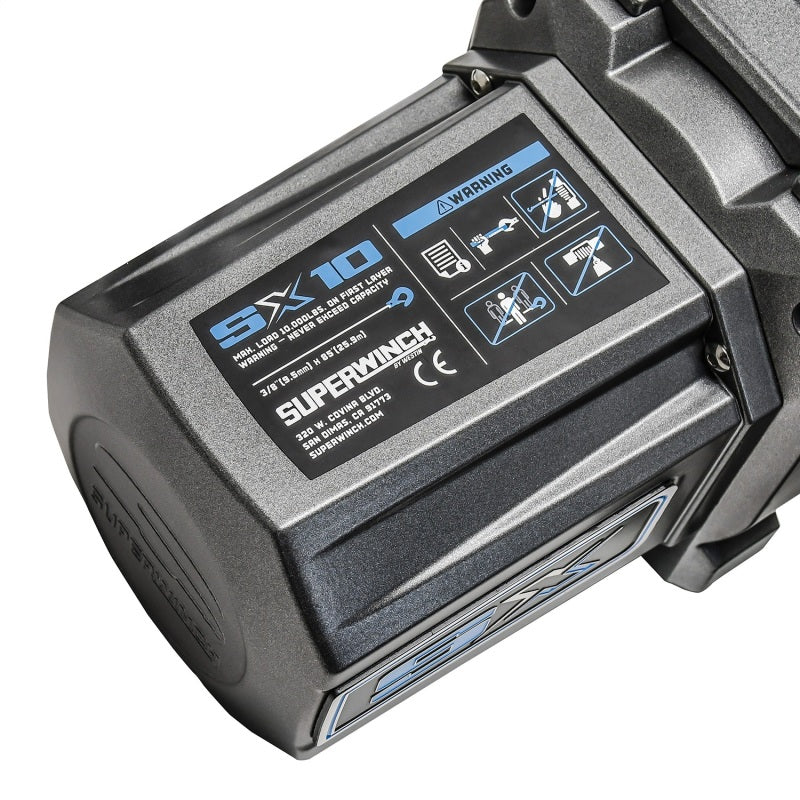 Superwinch 10000 LBS 12V DC 3/8in x 80ft Synthetic Rope SX 10000 Winch Superwinch Winches  AXOPROS