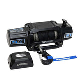 Superwinch 10000 LBS 12V DC 3/8in x 80ft Synthetic Rope SX10SR Winch - Semi Gloss Black Superwinch Winches  AXOPROS