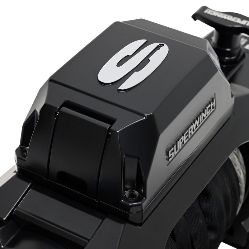 Superwinch 12000 LBS 12V DC 3/8in x 80ft Synthetic Rope SX12SR Winch - Semi Gloss Black Superwinch Winches  AXOPROS