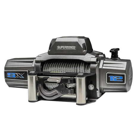 Superwinch 12000 LBS 12V DC 3/8in x 85ft Wire Rope SX 12000 Winch - Graphite Superwinch Winches  AXOPROS