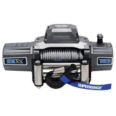 Superwinch 12000 LBS 12V DC 3/8in x 85ft Wire Rope SX 12000 Winch - Graphite Superwinch Winches  AXOPROS