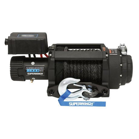 Superwinch 18000 LBS 12V DC 33/64in x 79 ft Synthetic Rope Tiger Shark 18000SR Winch Superwinch Winches  AXOPROS