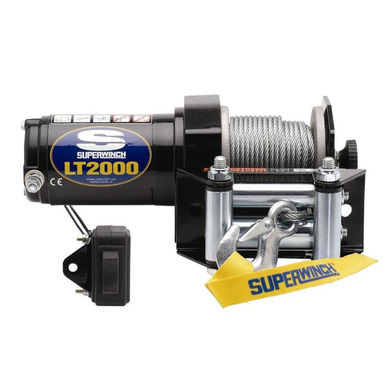 Superwinch 2000 LBS 12V DC 5/32in x 49ft Steel Rope LT2000 Winch Superwinch Winches  AXOPROS