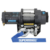 Superwinch 2500 LBS 12V DC 3/16in x 40ft Steel Rope Terra 2500 Winch - Gray Wrinkle Superwinch Winches  AXOPROS