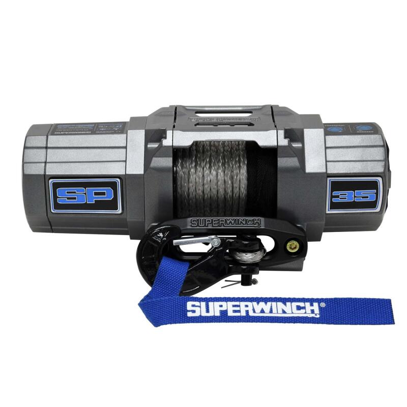 Superwinch 3500 LBS 12V DC 7/32in x 40ft Synthetic Rope Hawse Fairlead SP 35SR Winch Superwinch Winches  AXOPROS