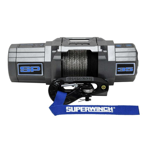 Superwinch 3500 LBS 12V DC 7/32in x 40ft Synthetic Rope Hawse Fairlead SP 35SR Winch Superwinch Winches  AXOPROS
