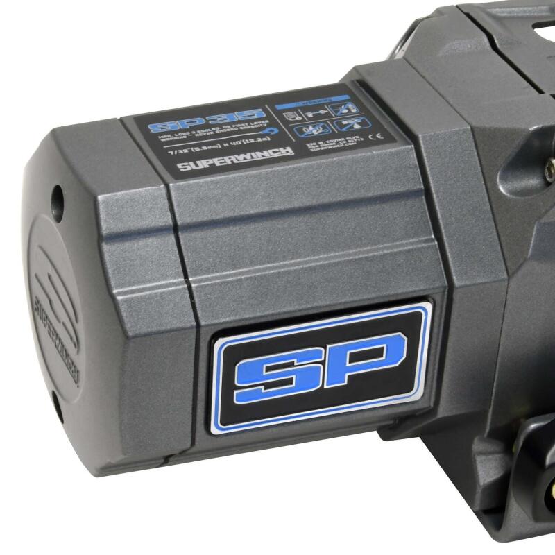 Superwinch 3500 LBS 12V DC 7/32in x 40ft Synthetic Rope Hawse Fairlead SP 35SR Winch Superwinch Winches  AXOPROS
