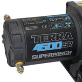 Superwinch 4500 LBS 12V DC 1/4in x 50ft Synthetic Rope Terra 4500SR Winch - Gray Wrinkle Superwinch Winches  AXOPROS