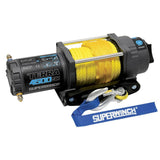 Superwinch 4500 LBS 12V DC 1/4in x 50ft Synthetic Rope Terra 4500SR Winch - Gray Wrinkle Superwinch Winches  AXOPROS