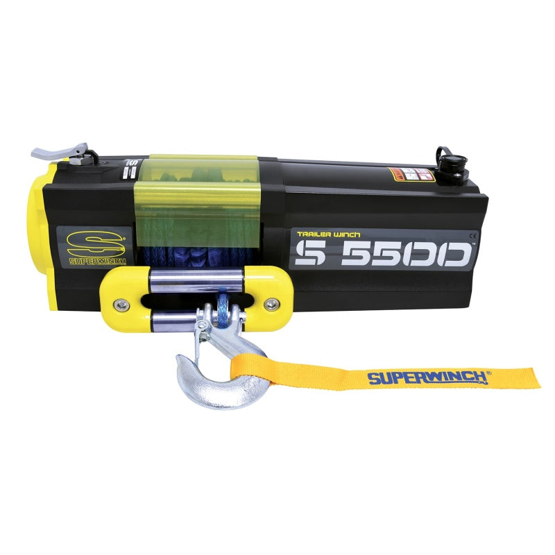 Superwinch 5500 LBS 12V DC 1/4in x 60ft Synthetic Rope S5500 Winch Superwinch Winches  AXOPROS