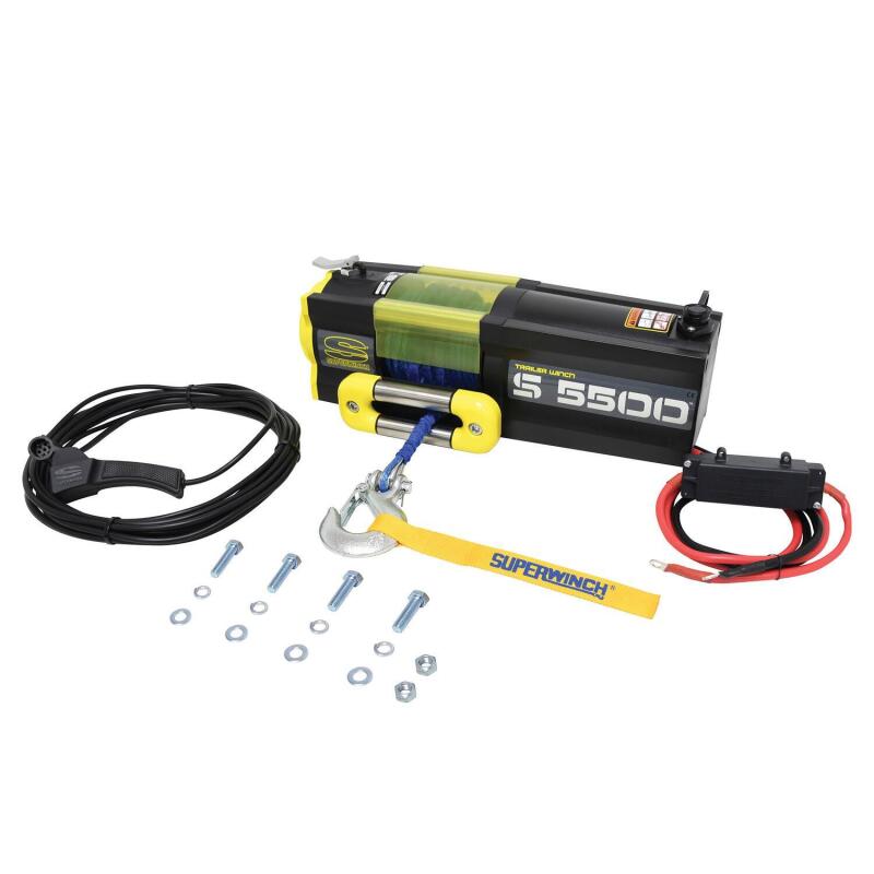 Superwinch 5500 LBS 12V DC 1/4in x 60ft Synthetic Rope S5500 Winch Superwinch Winches  AXOPROS