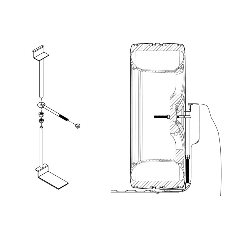 Titan Fuel Tanks Universal Spare Tire Buddy Mounting System Titan Fuel Tanks Chase Racks  AXOPROS