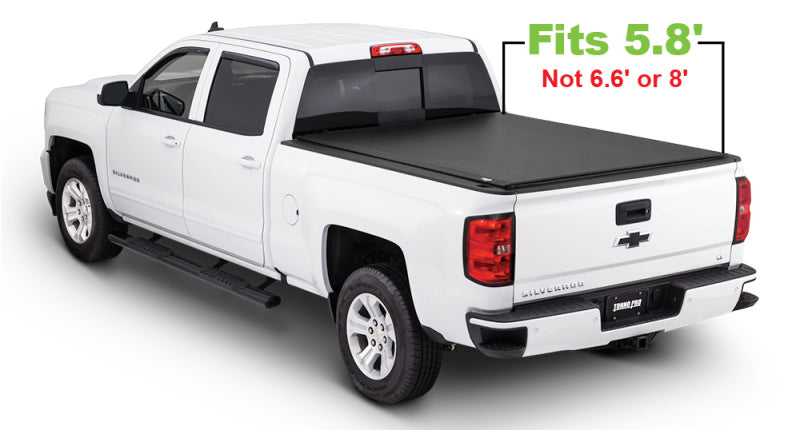 Tonno Pro 14-19 Chevy Silverado 1500 5.8ft Fleetside Lo-Roll Tonneau Cover Tonno Pro Tonneau Covers - Roll Up  AXOPROS