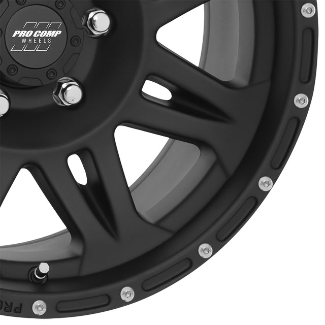 Torq Matte Black 17x9 6x135 4.75BS Offset -6mm Cap P/N 8342141 Pro Comp Wheel  AXOPROS