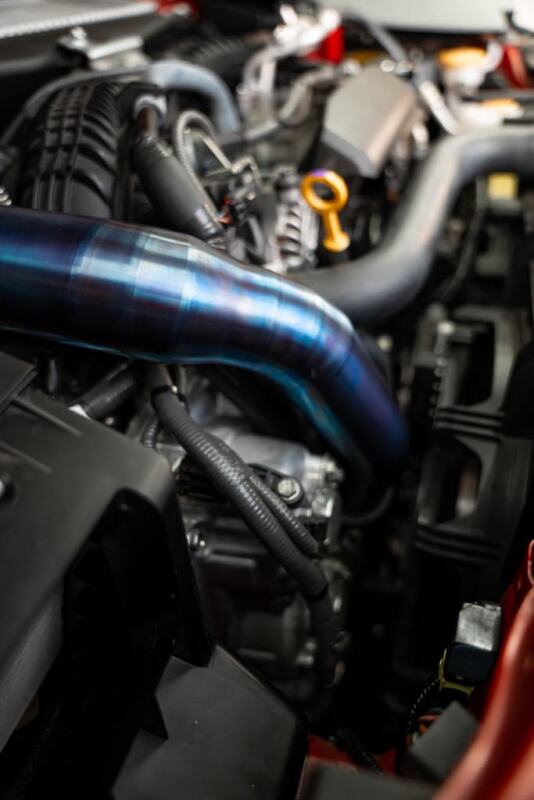 Torque Solution 2022+ Subaru WRX / 19-23 Subaru Ascent Titanium Top Mount Charge Pipe - Burnt Blue Torque Solution Air Intake Components  AXOPROS